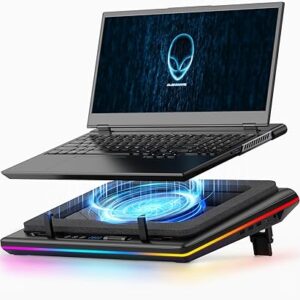 2023 New Gaming Laptop Cooling Pad with Powerful Turbo-Fan, RGB Laptop Cooler Raditor with Infinitely Variable Speed, 3-Port USB Hub, Seal Foam for Rapid Cooling Laptop, Compitable with 14-21 inch