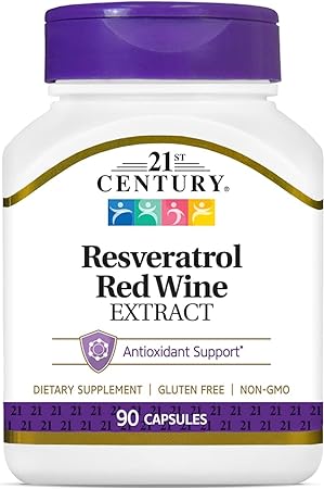 21st Century, Resveratrol Red Wine Extract, 90 Capsules