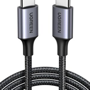 UGREEN USB C Cable, 60W Nylon-Braided Cord USB-C to USB-C 2.0 Cable Compatible for iPhone 15/15 Plus/15 Pro/15 Pro Max, iPad Pro/Air, MacBook Pro/Air, Galaxy S24 S23 Ultra, Huawei P60, Xiaomi, etc-1M