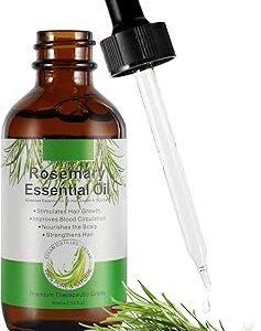 Rosemary Hair Growth Oil, Hair Loss Treatment, Stimulates Hair Growth, Strengthens Hair, Nourishes Scalp, Rid of Itchy and Dry Scalp, Improves Blood Circulation for Men and Women 2.02 Oz (60 mL)